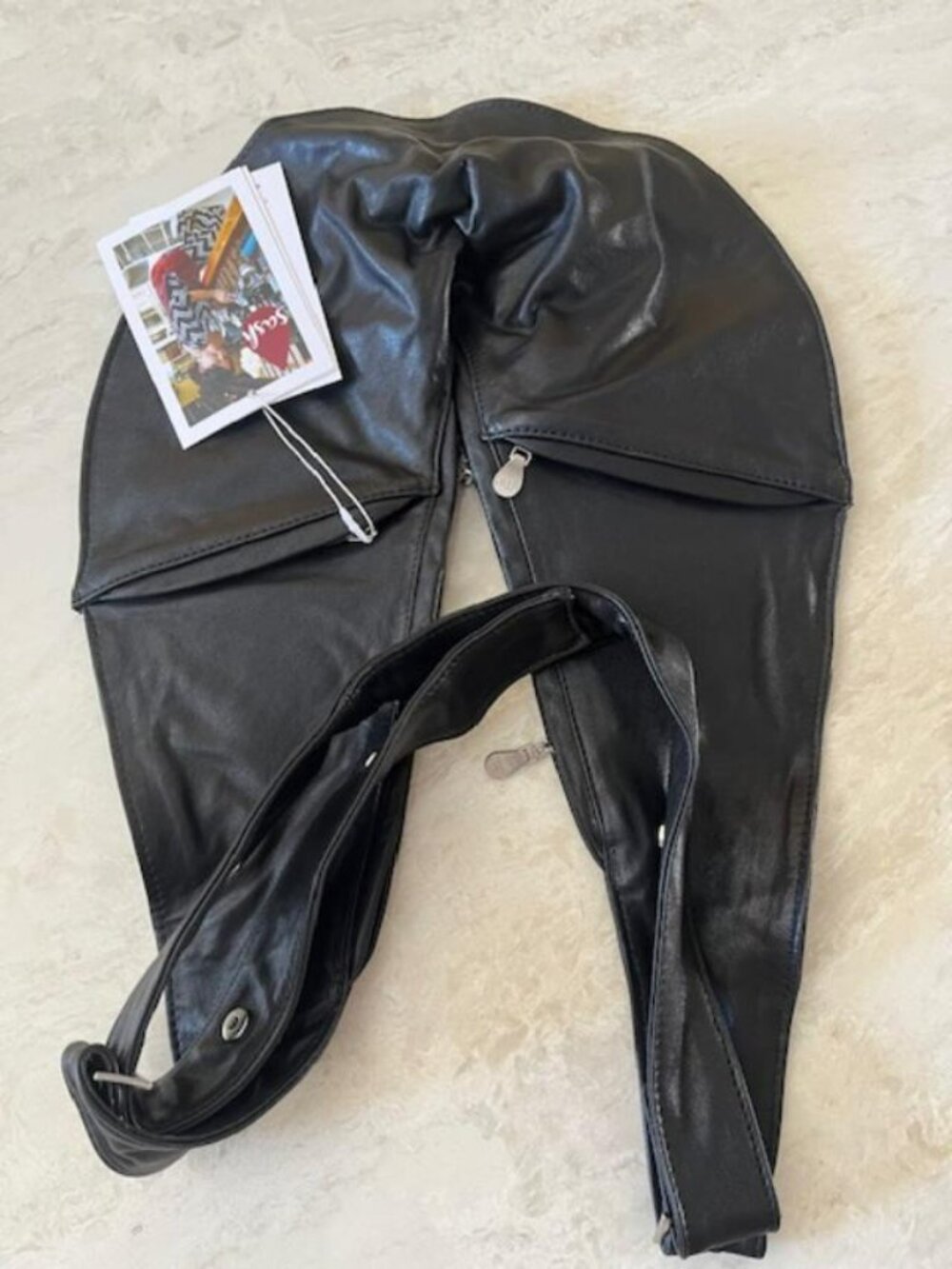 SASH BLACK LEATHER BAG - Picture 4 of 5